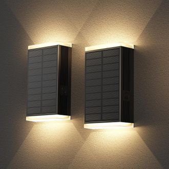 OEM Juego De 2 Luces Solares Para Exteriores Para Patio, Jard&iacute;n, Villa, Iluminaci&oacute;n C&aacute;lida