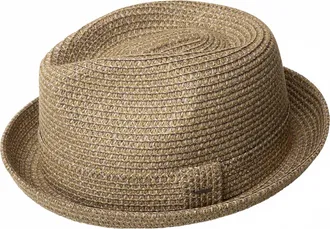Bailey Mens Summer Straw Fedora In Robust Grey