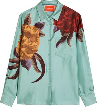 La DoubleJ LA Double J Boy Printed Silk-twill Shirt - Blue - S (UK8-10 / S)