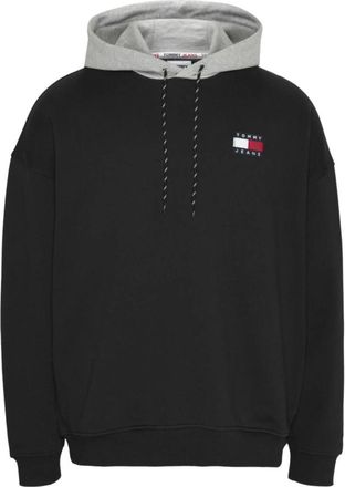 Tommy Jeans Authentic Logo Color Block Sweatshirt - Heren - Hoodies - Zwart - XL - Katoen - Hoodies & sweatvesten