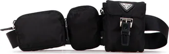 Prada Pre-owned Womens Nylon Belt Bag - Black Textile - One Size