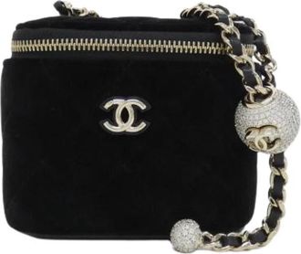 Chanel Pre-owned Velvet Mini Shoulder Bag - Dames - Vintage Mini Tas - Zwart - ONE Size - Vintage