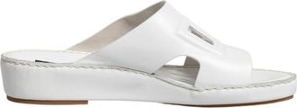 Dolce & Gabbana White DG Cutout Slides Slippers Flats Mens Shoes