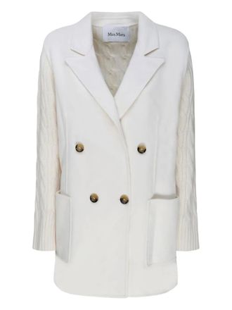 Max Mara Dalida cable-knit double-breasted coat - women - Wool/Cashmere - M - White