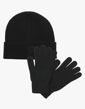Jack & Jones Mens Jack & Jones TRAIN Mens Hat & Gloves Set Black - Size: ONE-SIZE