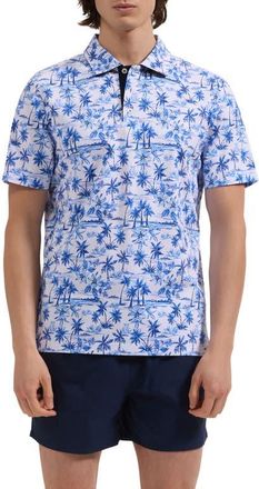 Bugatchi Cruz Print Swim Trunks in Navy at Nordstrom, Size Xx-Large