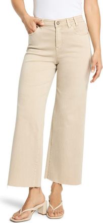 Nic+Zoe Weekend Raw Hem Mid Rise Ankle Wide Leg Jeans in Chamois at Nordstrom, Size 29