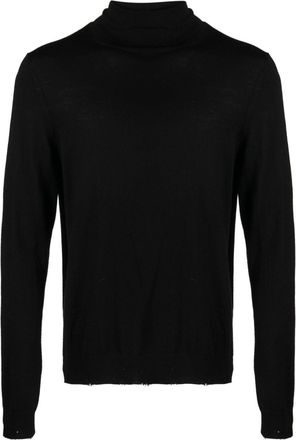 Zadig&Voltaire Bobby fine-ribbed raw-cut jumper - unisex - Merino - S - Black