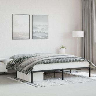vidaXL Furniture Limited - Estructura De Cama Sin Colch&oacute;n Metal Negro