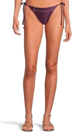 BECCA by Rebecca Virtue Color Sheen Bikini Bottom Womens Aubergine Tie Side Swimwear KFC215