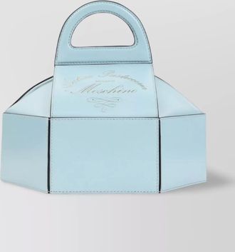 Moschino cake box top handle leather handbag