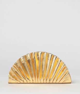 Cult Gaia Clutch Nala in pelle laminata pliss&eacute;