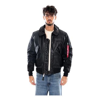Alpha Industries Giacca Invernale CWU In Ecopelle MOD - - Jackets - Uomo - Nero - L