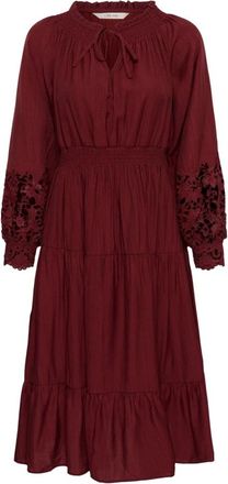 Cream Midi Jurken - Dames - Casual kleedjes - Rood - M - Kleedjes