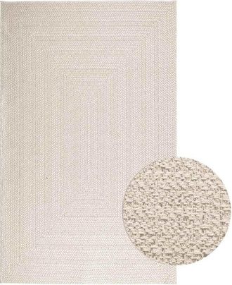 vidaXL Rug zizur Cream 160x230 cm Jute Look Indoor and Outdoor Vidaxl