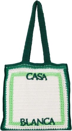 Casablanca Tassen, unisex, Groen, ONE Size, Katoen, Crochet Shopper Bag