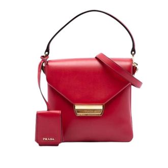 Prada Pre-owned Vintage Top-Handle Flap Bag - Dames - Pre-owned - Rood - Maat: ONE Size Leer