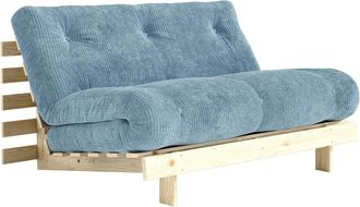Karup Design Roots Schlafsofa, 140 x 200 cm, Kiefer natur / hazy blue (554)