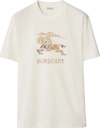 Burberry Tops, Heren, Wit, XL, Katoen, Seth EKD T-Shirt