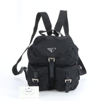 Prada Black Nylon Leather Backpack (Pre-Owned)