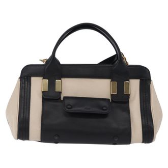 Chlo&eacute; Alice Satchel Leather Black Leather Handbag (Pre-Owned)