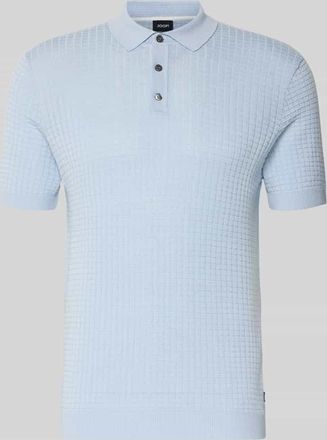 Joop Slim Fit Poloshirt in Strick-Optik Modell Vanceo in Hellblau, Gr&ouml;&szlig;e XXXL