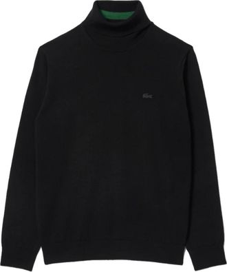 Lacoste Merino Wol Coltrui - Heren - Coltruien - Zwart - S - Wol - Truien & Vesten