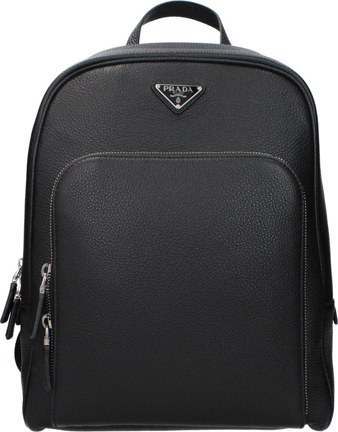 Herrens Rucks&auml;cke und Beutel aus schwarzem Leder