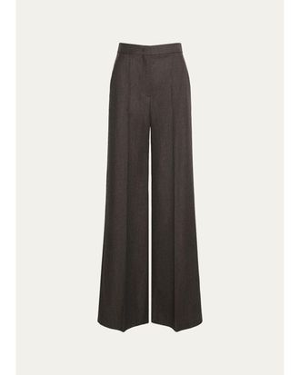 Max Mara Wool Twill Wide-Leg Trousers
