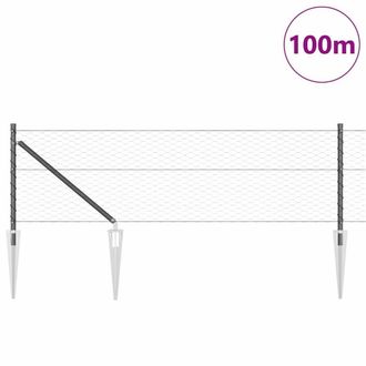 Berkfield Home Hexagon Fence Grey 0.6x100 m Steel