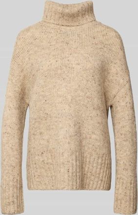 Vero Moda Loose Fit Rollkragenpullover mit Woll-Anteil Modell INGRID in Sand Melange, Größe XL