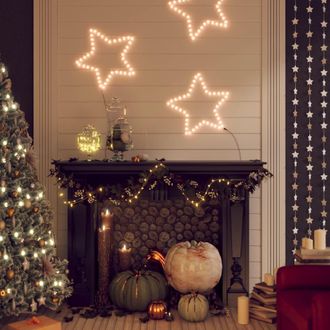 vidaXL Vidaxl Figuras Estrellas Navidad Con 48 Led 3 Uds Blanco C&aacute;lido 56cm