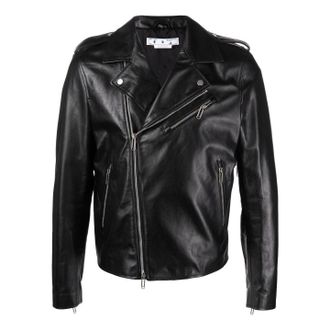 Off-white Mens Off-White FW22 Twill Printing Zipper Jacket Black OMJG020C99LEA0011001