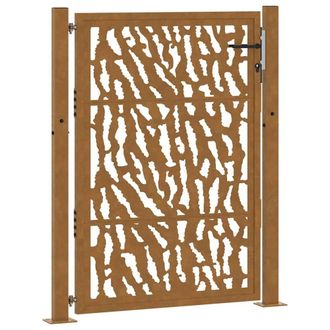 Berkfield Home Garden Gate 105x130 cm Weathering Steel Trace Design in Brown