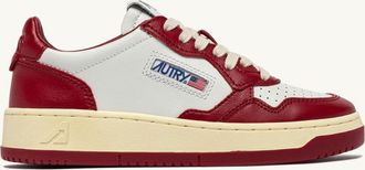 Autry SNEAKERS MEDALIST LOW BICOLOR IN PELLE BIANCA E DEEP CLARET