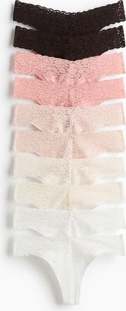 H&M 10er-Pack Tangas aus Spitze - White