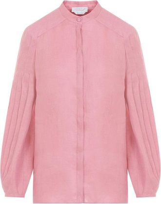 Gabriela Hearst Laetitia Pink Linen Blouse