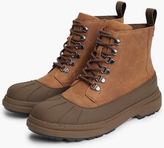 Tommy Hilfiger Mens Waterproof Leather Duck Boot - Winter Cognac - US 11.5 / EU 45