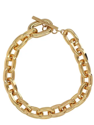 Paco Rabanne Gold Polished Interlocking Oval Link Bracelet