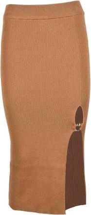 Pinko Pinko, Rokken, Dames, Bruin, L, Wol, Stijlvolle wollen mix trui