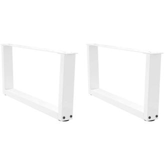 vidaXL Patas Para Mesa De Centro En Forma De V (2 Unidades), Color Blanco, 70 X (30-31,3) Cm, Acero Vidaxl