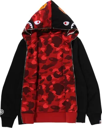 A Bathing Ape Color Camo Reversible Shark Full Zip Hoodie Red 0ZXSWM004151QRDX