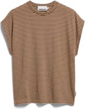 Armedangels Slub Jersey Stripe T-Shirt f&uuml;r Damen | braun