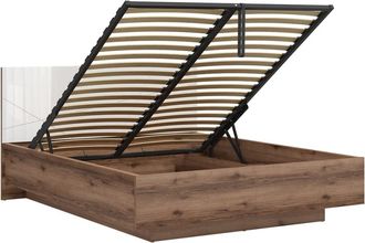 Petits Meubles Cama canap&eacute; 160x200 con somier incluido estratificado Blanco marr&oacute;n