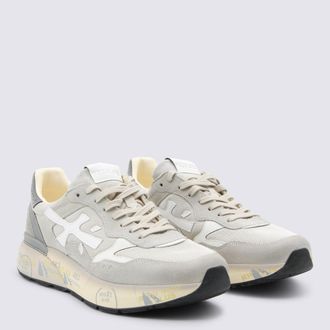 Premiata Mesh & Suede Mix Sneakers - Gray