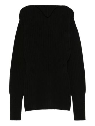 Rick Owens ribbed wool jumper - women - Virgin Wool - L - Black