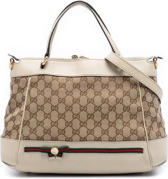 Gucci Pre-owned Gucci GG Canvas Web Mayfair Satchel Ladies UWKQ5NQCCJU6WBI1