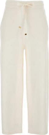Elisabetta Franchi White Regular Drawstring Pants