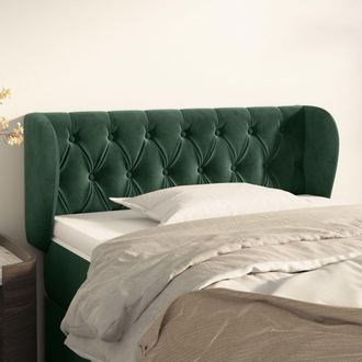 vidaXL Cabecero De Terciopelo Verde Oscuro 103x23x78/88 Cm Vidaxl