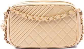 Chanel Pre-owned Coco Boy Camera Bag - Dames - Vintage Schoudertas - Geel - ONE Size - Leer - Vintage